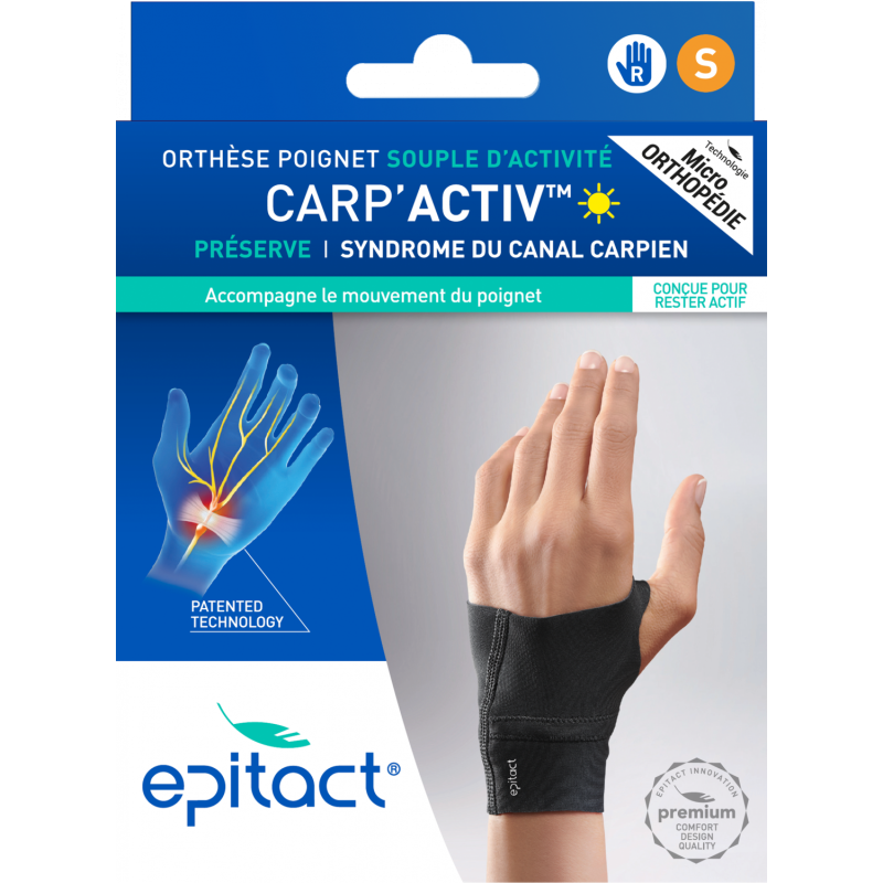 Carp'Activ Orthèse poignet souple d'activité main droite taille S Epitact - 1 orthèse