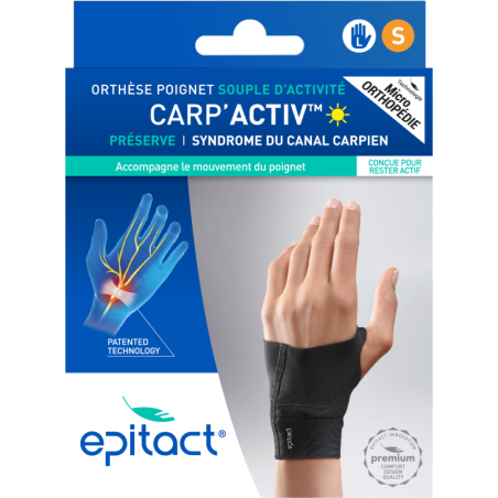 Carp'Activ Orthèse poignet souple d'activité main gauche taille S Epitact - 1 orthèse