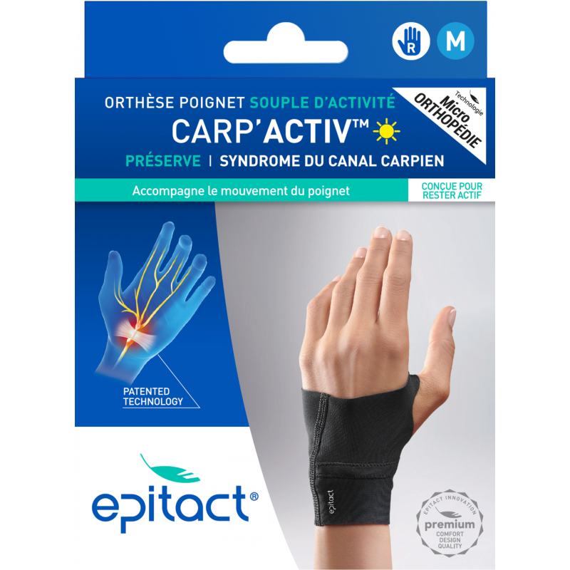 Carp'Activ Orthèse poignet souple d'activité main droite taille M Epitact - 1 orthèse