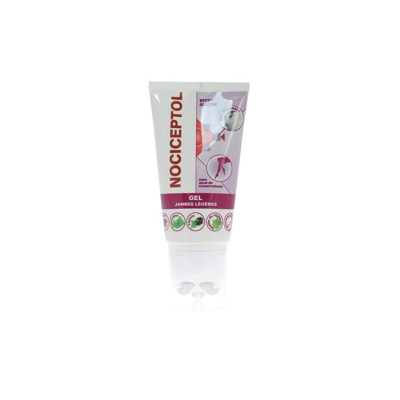 Gel jambes légères Nociceptol - tube avec tête massante de 150ml