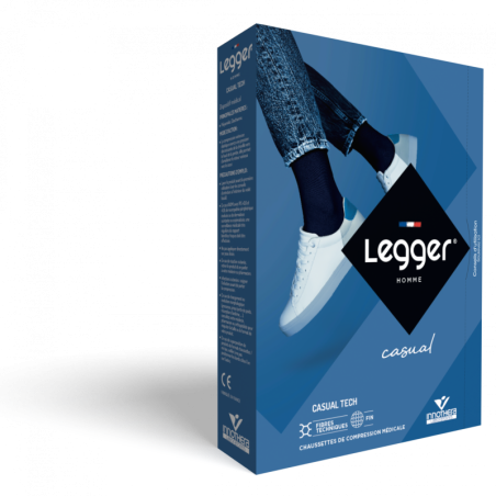 Chaussettes de contention Legger Casual TECH (Legger zen) homme - classe II - tailles +